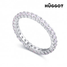 Inel din Argint Sterling 925 cu Zirconii Promise Huggot17,5 mm foto