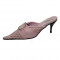 Papuci femei, de culoare roz, cu toc subtire si varf ascutit (Culoare: ROZ, Marime: 36)