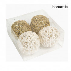 Globuri de Craciun Alb Aur (4 pcs) by Homania foto