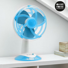 Ventilator de Birou Albastru cu Elice de Cauciuc EVA Oh My Home 45W foto