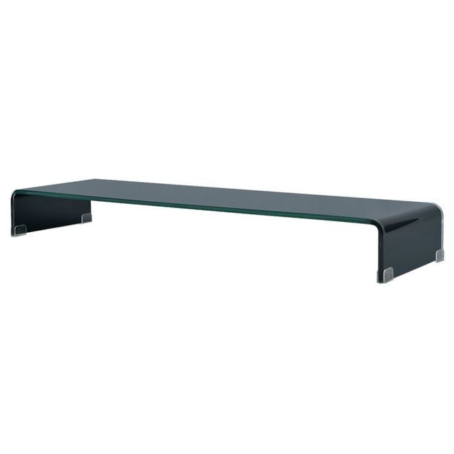 Comoda TV/Suport monitor sticla 120 x 30 x 13 cm, negru foto mare Comoda TV/Suport monitor sticla 120 x 30 x 13 cm, negru foto mare