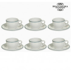 Set pentru Ceai Faian?a Alb Albastru (12 pcs) - Kitchen&amp;#039;s Deco Colectare by Bravissima Kitchen foto