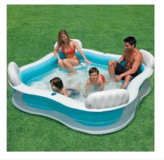 Piscina gonflabila pentru familie 229x229x66 cm, pentru 4 persoane + Cadou Pompa 29 cm foto