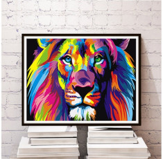 Tablou abstract arta Pictura pe panza acrilic design lion king 40 x 50 cm foto