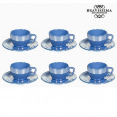 Set pentru Ceai Faian?a Albastru (12 pcs) - Kitchen&amp;#039;s Deco Colectare by Bravissima Kitchen foto