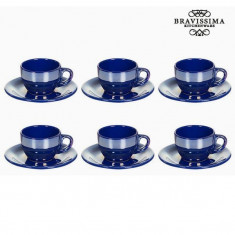 Set pentru Ceai Faian?a Albastru (12 pcs) - Kitchen&amp;#039;s Deco Colectare by Bravissima Kitchen foto