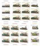 ROMANIA 2011 LP 1912 c LOCOMOTIVE SET 4 MINICOLI DE 8 TIMBRE + 1 VINIETA MNH, Nestampilat