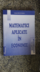 MATEMATICI APLICATE IN ECONOMIE , BOLNAVESCU foto