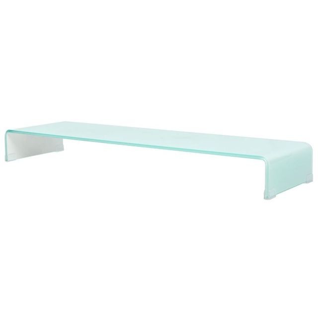 Comoda TV/Suport monitor din sticla, 110 x 30 x 13 cm, alb foto mare Comoda TV/Suport monitor din sticla, 110 x 30 x 13 cm, alb foto mare