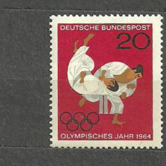 GERMANIA 1964 - SPORT JUDO OLIMPIALA TOKYO, timbru nestampilat, R14