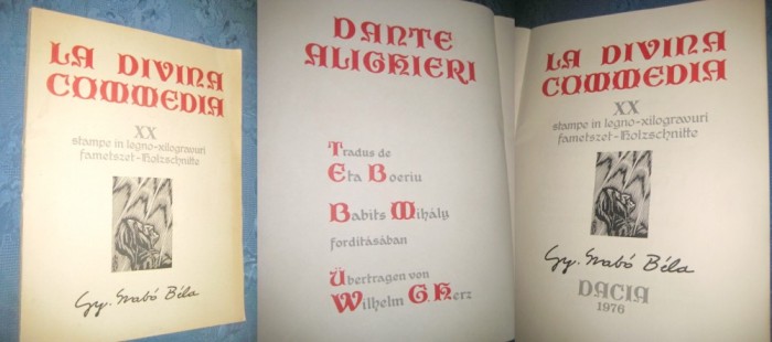 Gy. Svabo BELA-La Divina Comedie. Lucrare deo0sebita de arta cu xilogravuri foto mare Gy. Svabo BELA-La Divina Comedie. Lucrare deo0sebita de arta cu xilogravuri foto mare