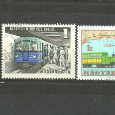 Ungaria 1970/71 - TRANSPORT FEROVIAR, METROU SI TREN, 2 timbre stampilate, R18