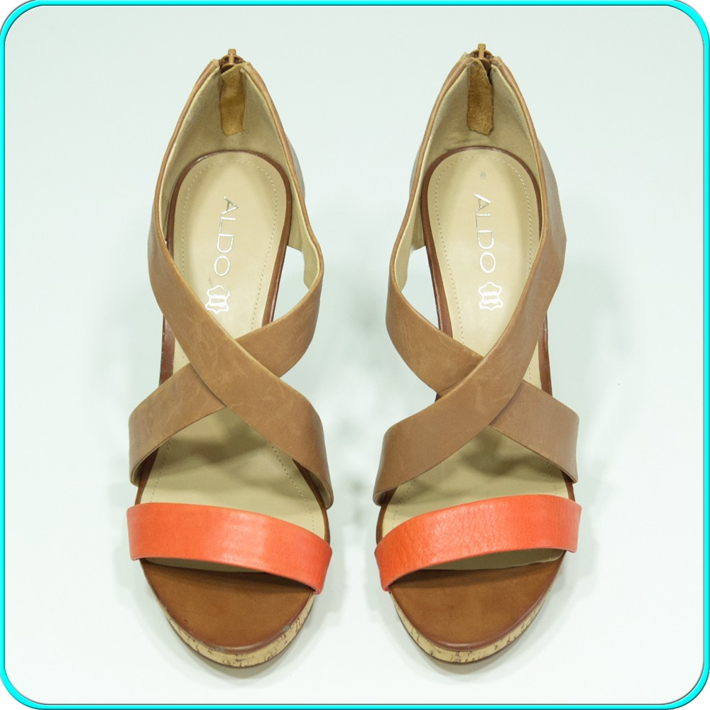 DE FIRMA → Sandale dama, frumoase, usoare, din piele, ALDO → femei | nr.  41, Coffee, Piele naturala | Okazii.ro
