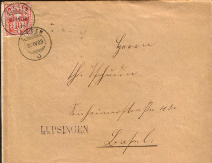 Elvetia - Plic circulat in 1902 - Mi.54 - timbru cinabru 10 c,1882/1899 foto mare Elvetia - Plic circulat in 1902 - Mi.54 - timbru cinabru 10 c,1882/1899 foto mare
