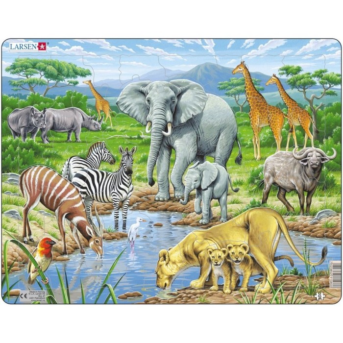 Puzzle Savana Africana, 65 Piese Larsen LRFH9 B39016857 foto mare Puzzle Savana Africana, 65 Piese Larsen LRFH9 B39016857 foto mare