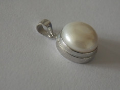 Pandant argint cu perla -115 foto
