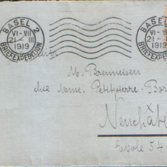 Elvetia - Plic circulat in 1919- Mi.120/a - timbu violet mat 15c,1914