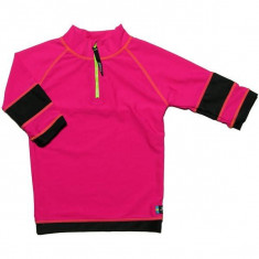 Tricou de baie pink black marime 122-128 protectie UV Swimpy foto