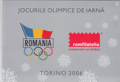 ROMANIA 2006 LP 1709 JOCURILE OLIMPICE DE IARNA TORINO 2006 MAPA FILATELICA MNH foto