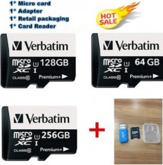 Card de memorie Verbatim microSDXC, 256GB, UHS, Class 10 + Adaptor + adaptor USB foto