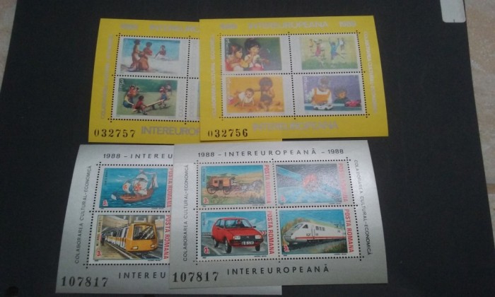 Romania 1988,1989-LP-1199,1221-Colaborarea cultural ec.4 blocuri,nestampilate. foto mare Romania 1988,1989-LP-1199,1221-Colaborarea cultural ec.4 blocuri,nestampilate. foto mare