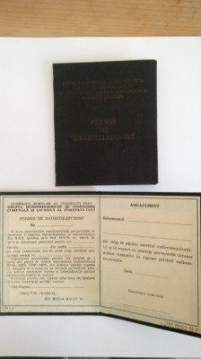 Permis de RadioTelefonist, Republica Socialista Romania, Jud Cluj (NOU) foto