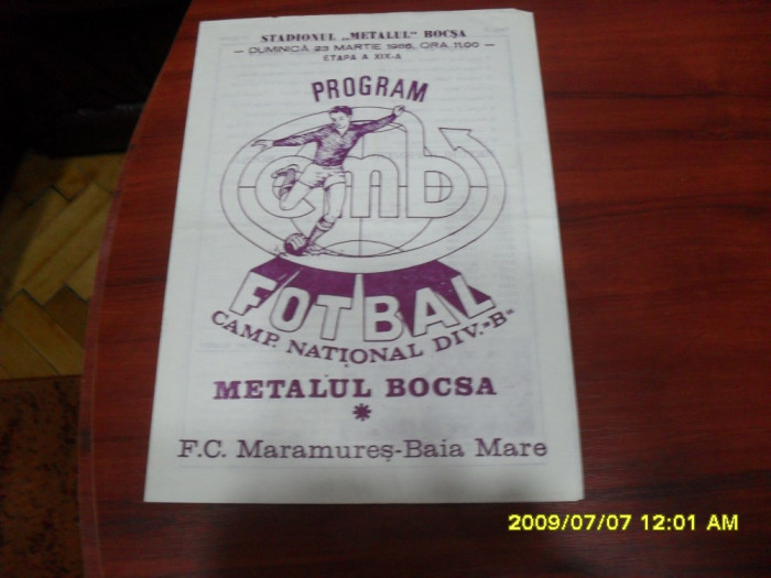 program Matelul Bocsa - FC Maramures BM