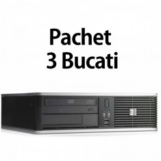 Pachet 3 Bucati - Calculator Second Hand HP DC7900 SFF, Intel Core 2 Duo E7500 2.93GHz, 4GB DDR2, 160GB SATA, DVD-ROM foto