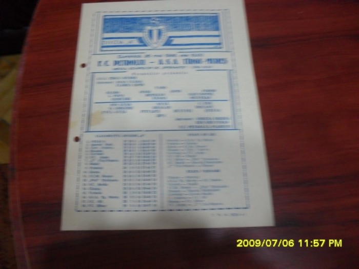 program Petrolul Pl. - ASA TG. Mures