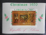 LIBERIA-CRACIUN 1970-BLOC STAMPILAT