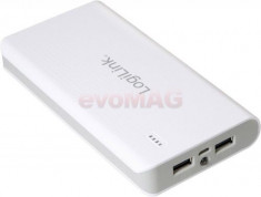 Acumulator extern Logilink PA0086B, 20000 mAh, 2x USB, Universal (Alb) foto