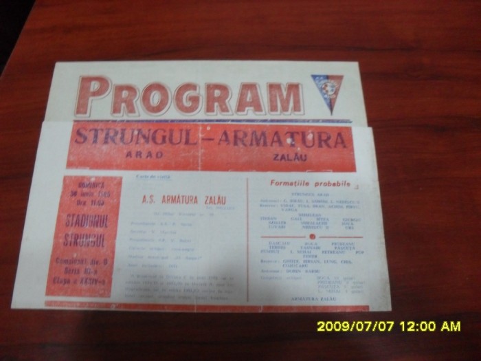 program Strungul Arad - Armatura zalau