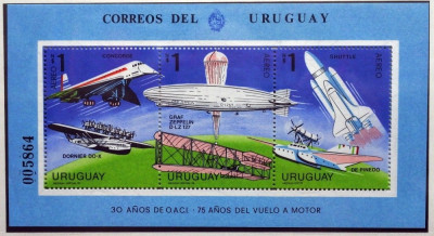 URUGUAY 1978 AVIATIE COTA MICHEL 25 EURO foto