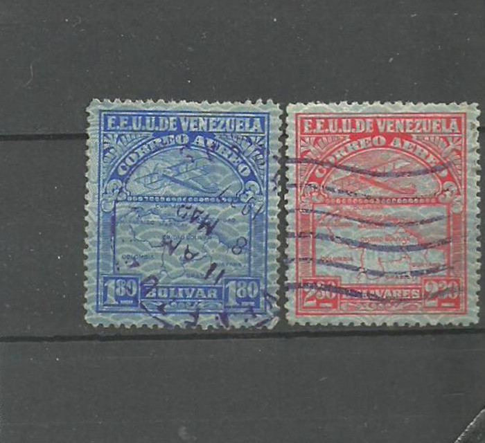 VENEZUELA - POSTA AERIANA AVIOANE DEASUPRA AMERICII, timbre stampilate, PT7