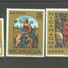 NICARAGUA 1968 - PICTURA RELIGIOASA, SERIE CU SUPRATIPAR, MNH FARA GUMA, PT7