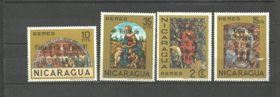 NICARAGUA 1968 - PICTURA RELIGIOASA, SERIE CU SUPRATIPAR, MNH FARA GUMA, PT7 foto