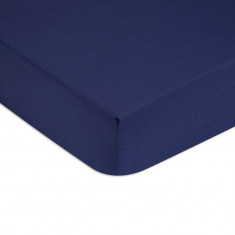 Cearceaf de pat cu elastic Tommy Hilfiger Unis Percale 160x200cm Albastru Navy foto