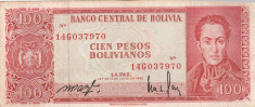 Bolivia 100 Pesos 1962 foto
