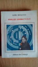 Analize gramaticale editia a 4 a - Aurel Nicolescu Editura Ion Creanga 1990 foto
