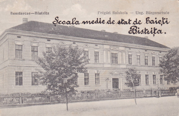 BISTRITA SCOALA DE BAIETI,1917,ROMANIA.