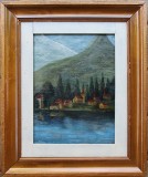 Asezare la malul apei - semnat monogramic SK