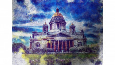 Tablou din aluminiu striat Saint Isaac&amp;#039;s Cathedral foto