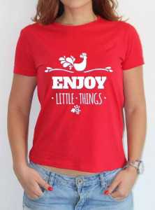 Tricou personalizat Enjoy Little Things, tricouri cu mesaje, Alb, Albastru,  Bleu, Bleumarin, Gri, Negru, Rosu, Roz, Verde, L, M, S, XL, XXL, Maneca  scurta | Okazii.ro