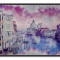 Tablou din aluminiu striat Pink Is the Sky Over Venice, Black