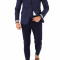 Sacou albastru in carouri - sacou barbati - evenimente, slim fit - A1709