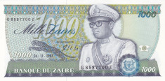Bancnota Zair 1.000 Zaires 1985 - P31 UNC foto