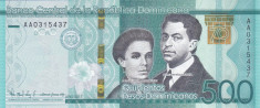 Bancnota Republica Dominicana 500 Pesos Dominicanos 2017 - P196 UNC comemorativa foto