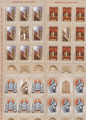 2013 LP 1990 d TABLELE LEGII LEGILE LUMII SET MINICOLI 8 TIMBRE+VINIETA+TABS MNH foto