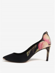 Pantofi negri cu print floral si detalii metalice Ted Baker Vyixyn P foto