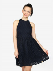 Rochie halter bleumarin din broderie sparta Superdry foto